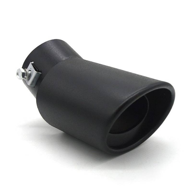 Auto-Auspuffspitzen Auto-Endrohr, 62 mm, Edelstahl, gebogen, Schalldämpferspitze, Schwanz, Kehle, Mattschwarz, Nachrüstung des Verbindungsbogens des Auto-Endrohrs von Generisch