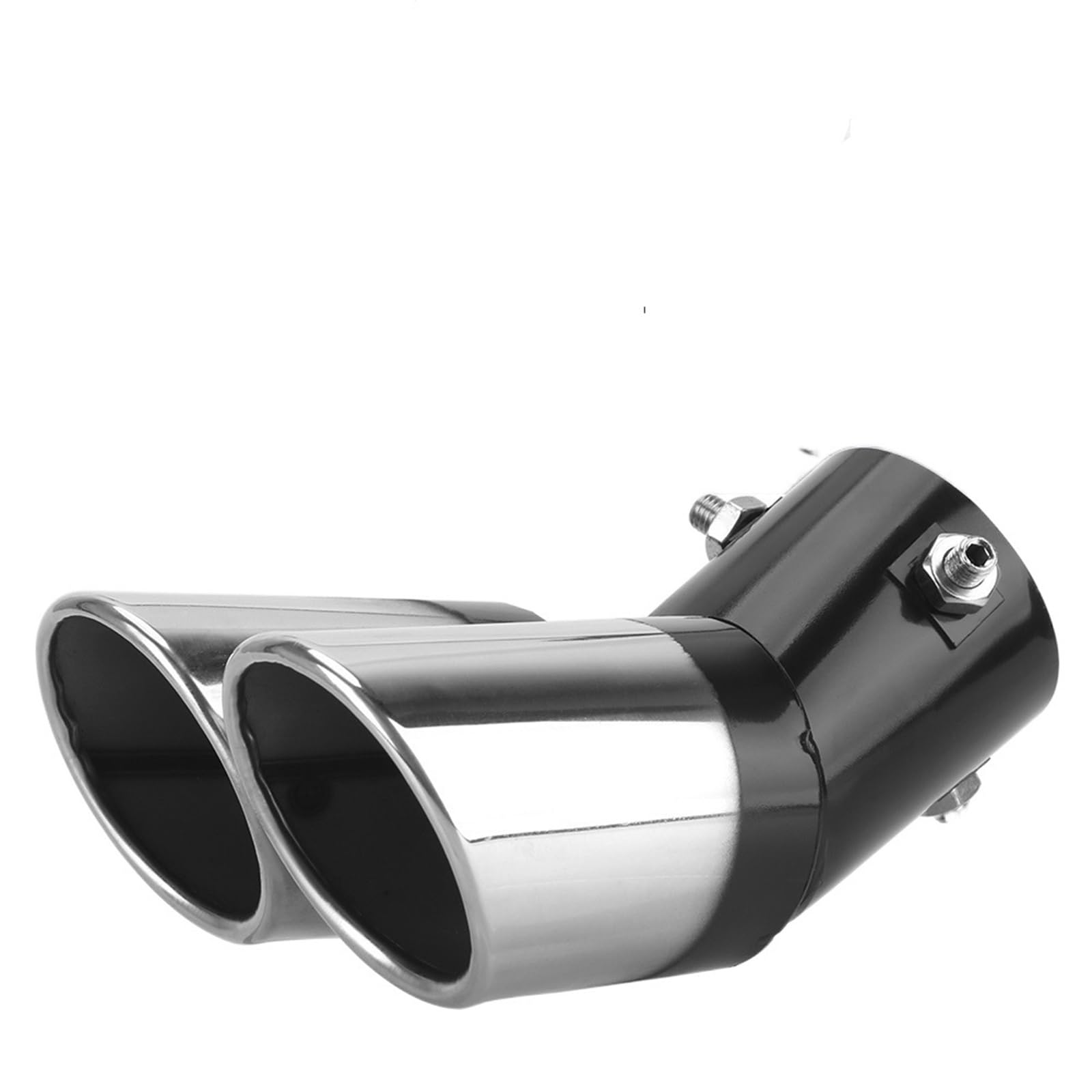 Auto-Auspuffspitzen Auto-Styling, universelle Autodekoration für Chrom-Endrohr, Auto-Auspuffblende, Schalldämpfer für Rohrendstück, gebogener Doppelauslass aus Edelstahl von Generisch