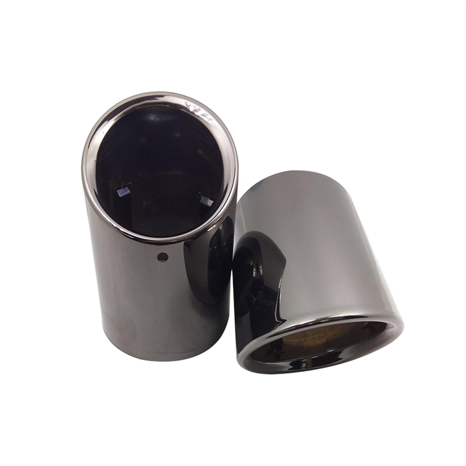 Auto-Auspuffspitzen Auto-Styling 2 stücke Auto Spitze endrohr A5 Einlass 88mm 304 Edelstahl Schalldämpfer Schwanz Throat Dekoration Zubehör(Titan Black) von Generisch