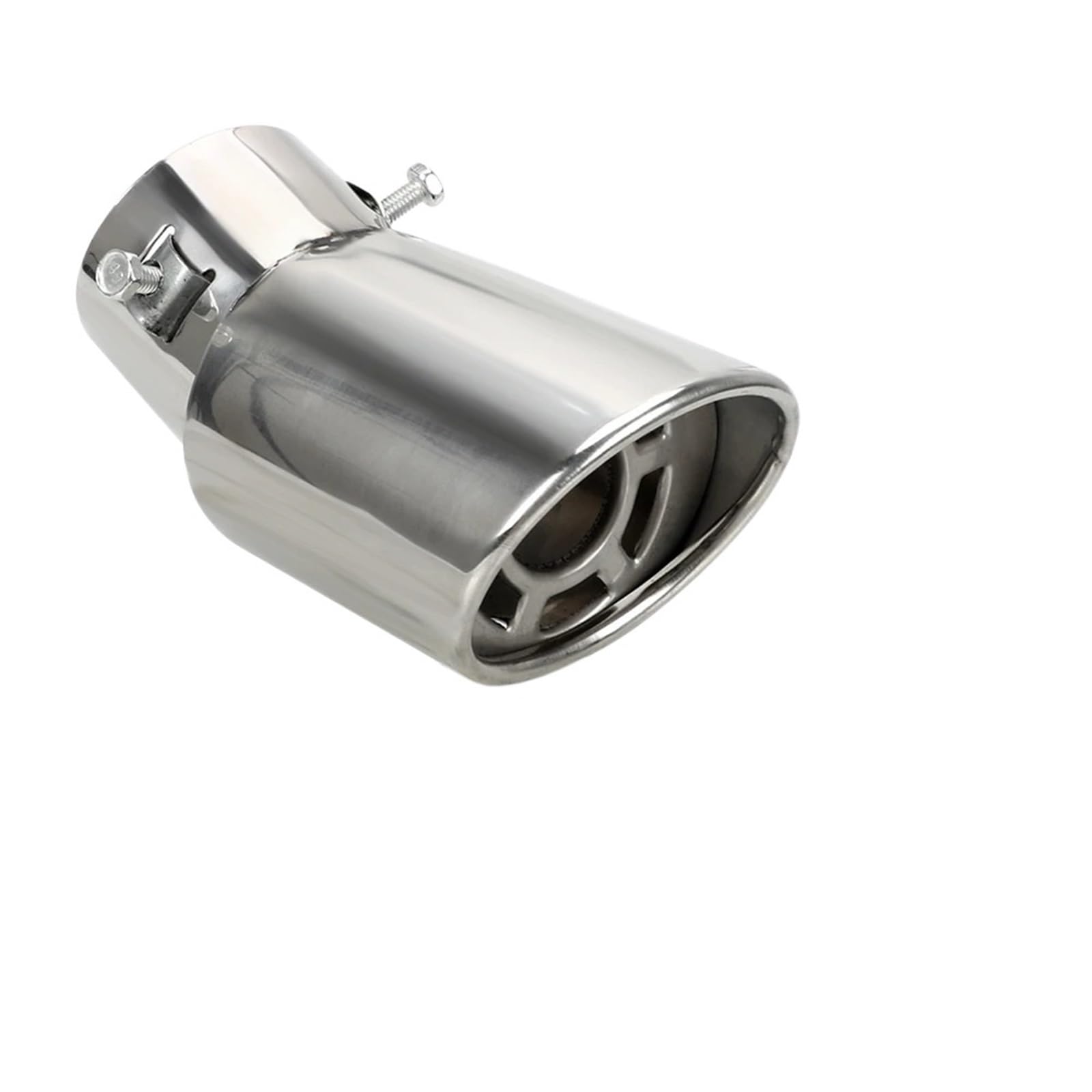 Auto-Auspuffspitzen Autodekoration für Chrom-Endrohr, Auto-Styling, universelle Auto-Auspuffblende, Schalldämpfer für Rohrendstück, gebogener Doppelauslass aus Edelstahl(Single) von Generisch