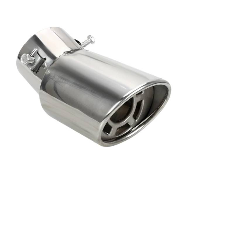 Auto-Auspuffspitzen Autodekoration für Chrom-Endrohr, Auto-Styling, universelle Auto-Auspuffblende, Schalldämpfer für Rohrendstück, gebogener Doppelauslass aus Edelstahl(Single) von Generisch