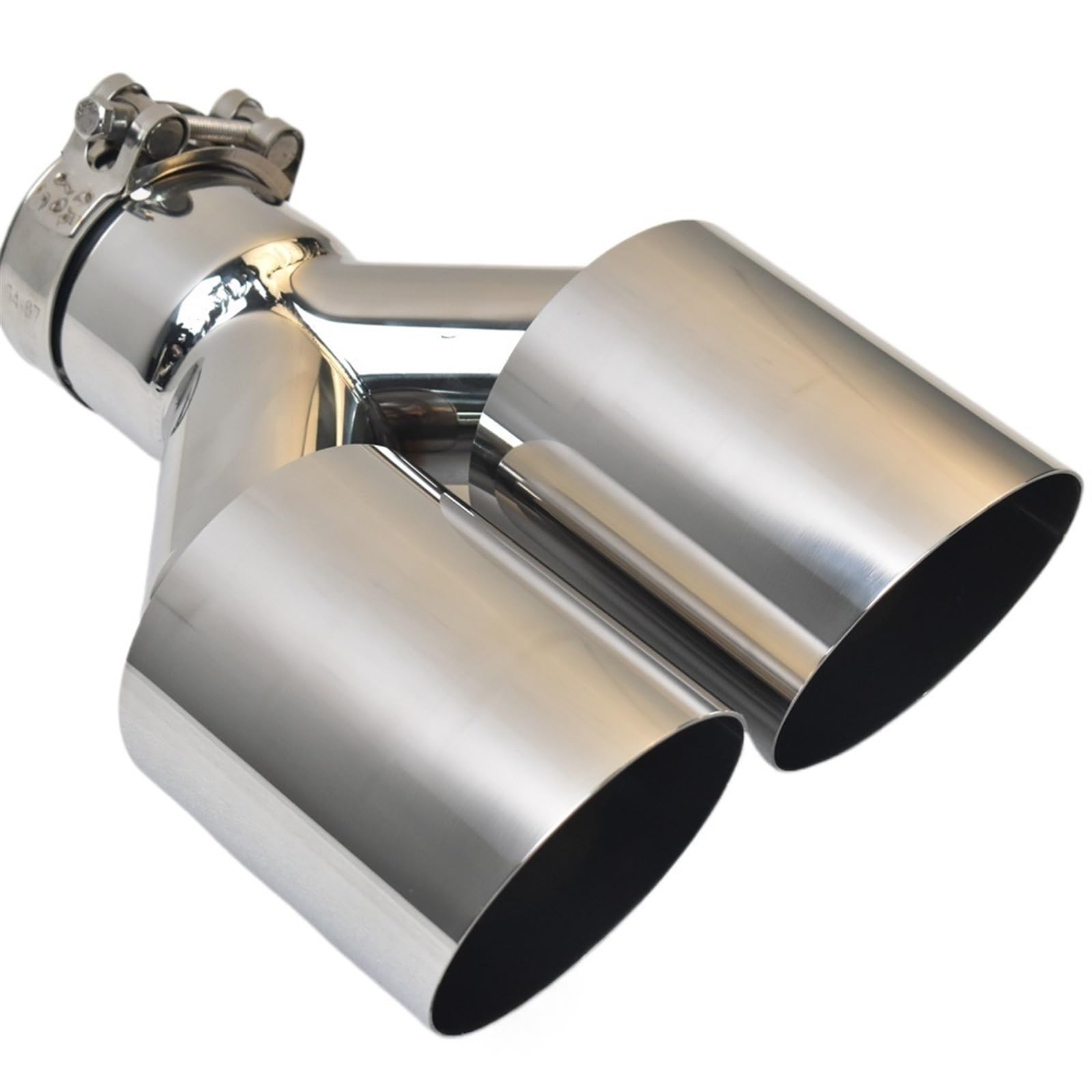Auto-Auspuffspitzen Universal 304 Edelstahl Auto Import Doppelzylinder Heckauspuff Endrohr Schalldämpfer Export Edelstahl Automobil(60MM IN- 89MM Out) von Generisch