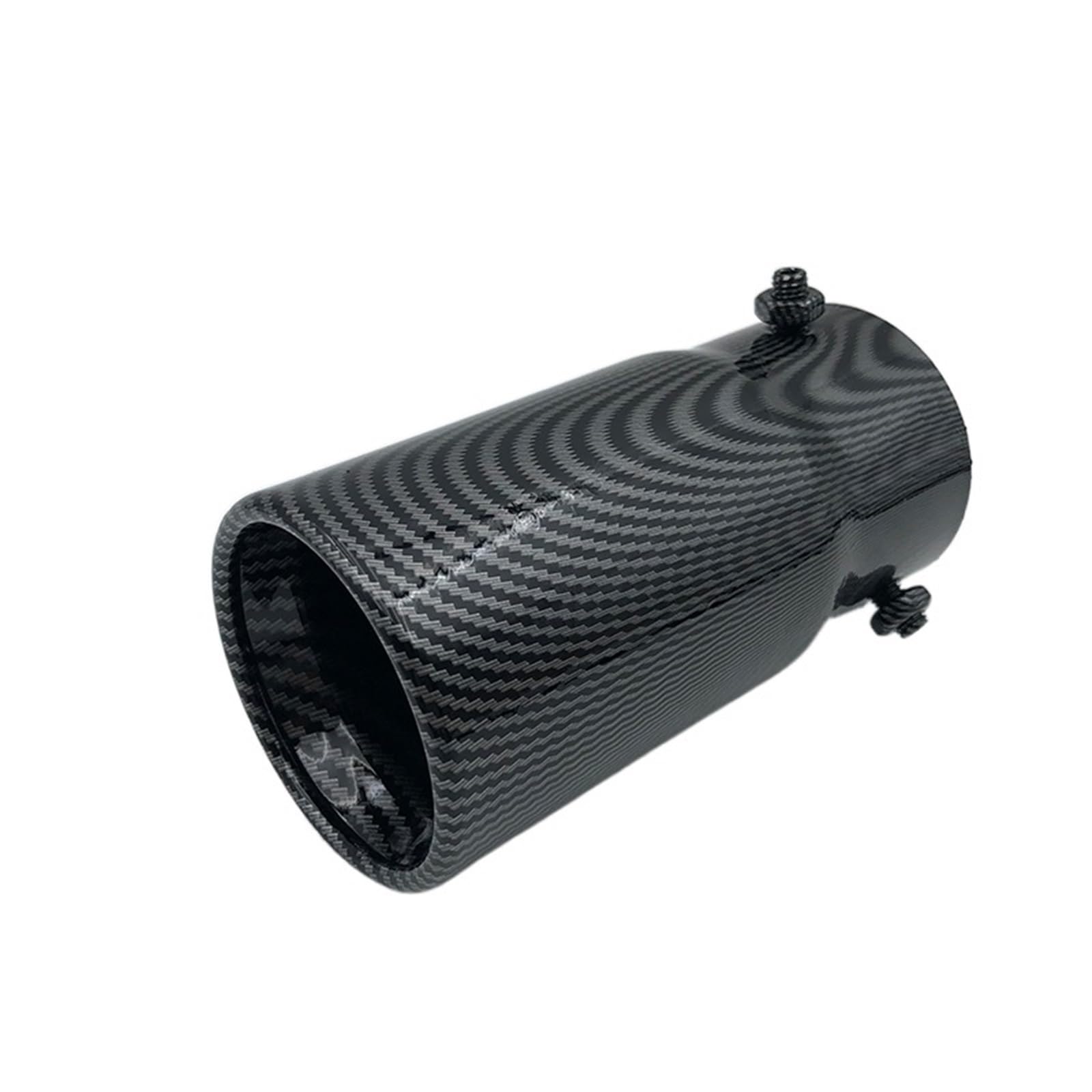 Auto-Auspuffspitzen Universal Auto 70mm Einlass 76mm Auslass Auto Auspuff Schwanz Schalldämpfer Spitze Edelstahl Silber Schwarz Auspuff Tipps Rohre(Carbon Fiber 1) von Generisch