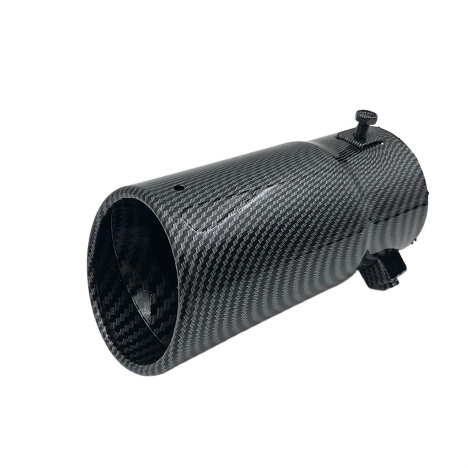 Auto-Auspuffspitzen Universal Auto 70mm Einlass 76mm Auslass Auto Auspuff Schwanz Schalldämpfer Spitze Edelstahl Silber Schwarz Auspuff Tipps Rohre(Carbon Fiber 2) von Generisch