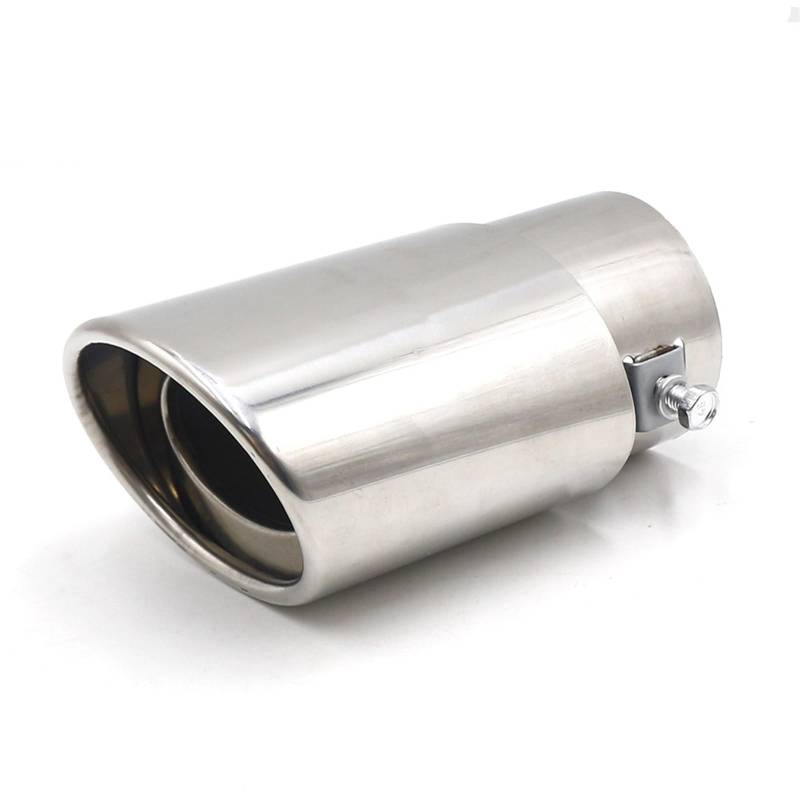 Auto-Auspuffspitzen Universal-Auto-Auspuff-Schalldämpfer-Spitze, rund, Edelstahl, für Rohre, für Chrom-Auspuff-Endschalldämpfer-Spitze für Rohre, Silber(Silver Straight) von Generisch