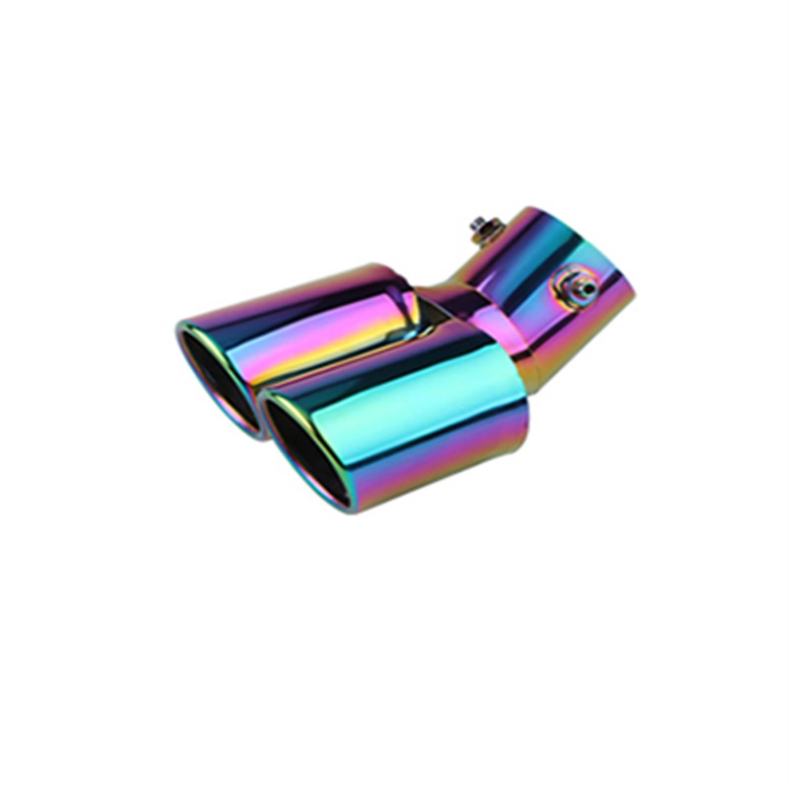 Auto-Auspuffspitzen Universelle Auto-Auspuffanlagen, Doppelschalldämpferspitze, Dual für Rohr für Chromverkleidung, modifizierte Auspuffspitzen, Endrohr 63 mm(Bend Color Bevel) von Generisch