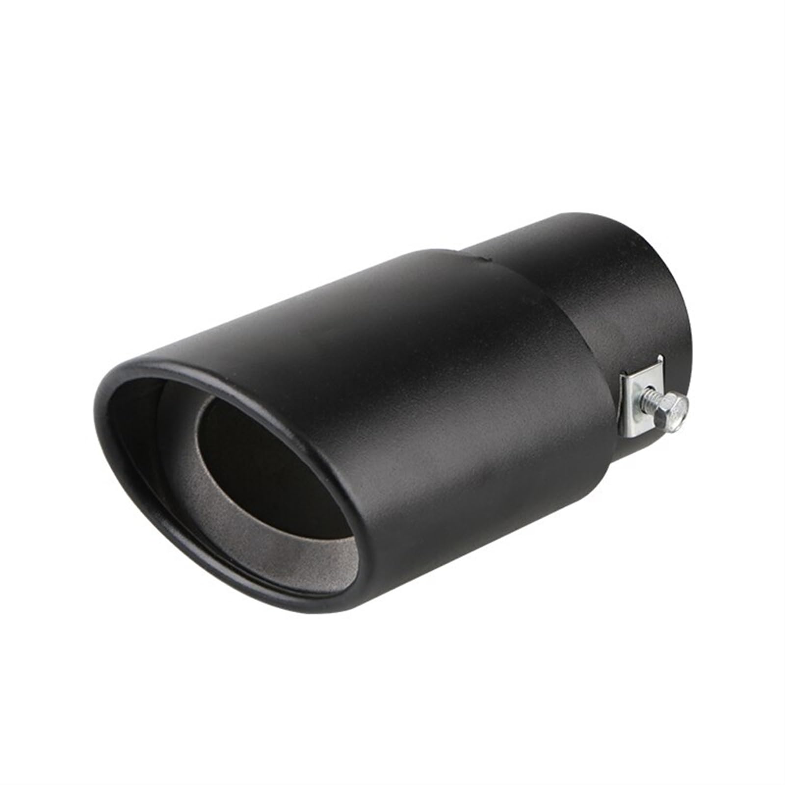 Auto-Auspuffspitzen Universelle Auto-Auspuffspitze, rund, Edelstahl, Schalldämpfer, Heckverkleidung hinten, für verchromtes Auto-Endrohr, für Düsenschalldämpfer(Black Straight) von Generisch