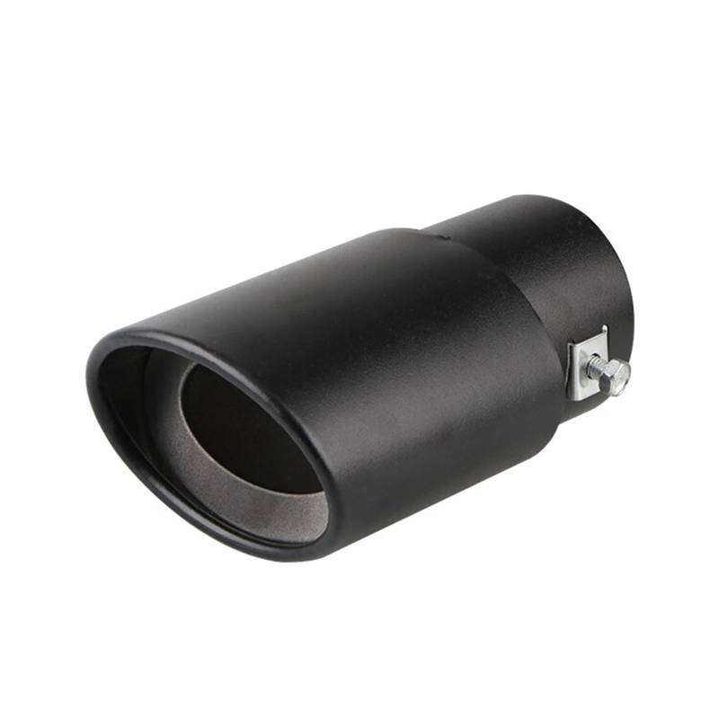 Auto-Auspuffspitzen Universelle Auto-Auspuffspitze, rund, Edelstahl, Schalldämpfer, Heckverkleidung hinten, für verchromtes Auto-Endrohr, für Düsenschalldämpfer(Black Straight) von Generisch