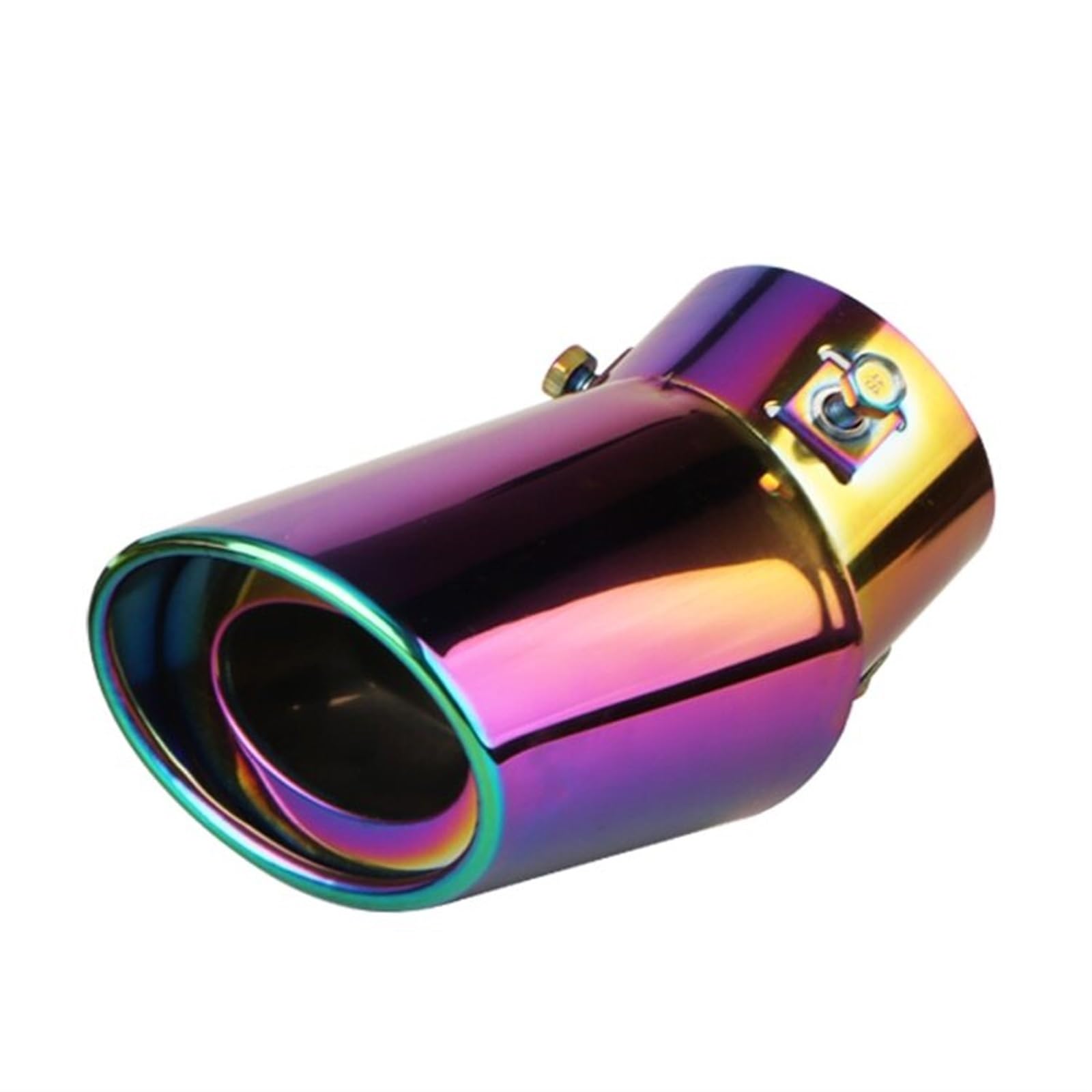 Auto-Auspuffspitzen Universelle Auto-Auspuffspitze, rund, Edelstahl, Schalldämpfer, Heckverkleidung hinten, für verchromtes Auto-Endrohr, für Düsenschalldämpfer(Color Curved) von Generisch