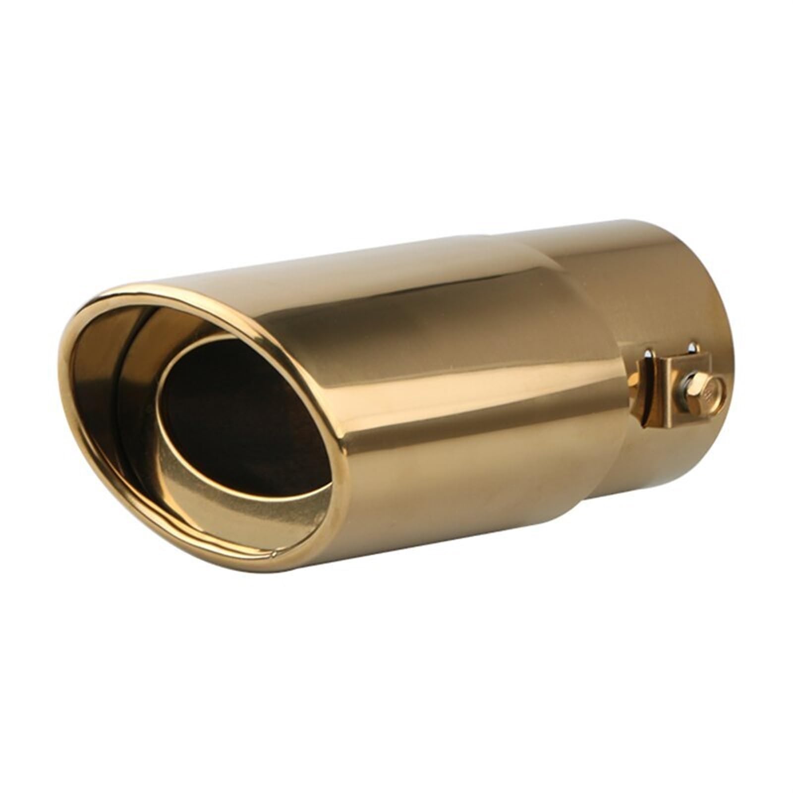 Auto-Auspuffspitzen Universelle Auto-Auspuffspitze, rund, Edelstahl, Schalldämpfer, Heckverkleidung hinten, für verchromtes Auto-Endrohr, für Düsenschalldämpfer(Golden Straight) von Generisch