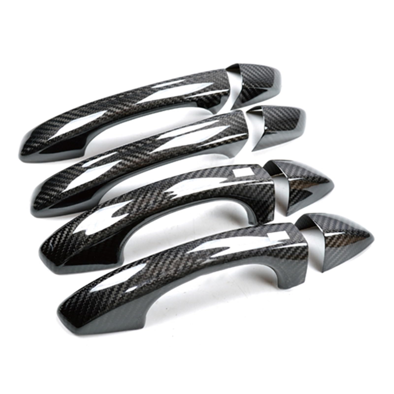 Auto Griff Catch Abdeckung Trim Für VW für Golf 7 MK7 7.5 MK7.5 GTI GTE R Taos Autozubehör Seitenkörper Türgriffabdeckung Verkleidung Kohlefaser(2dr with Sensor Hole) von Generisch