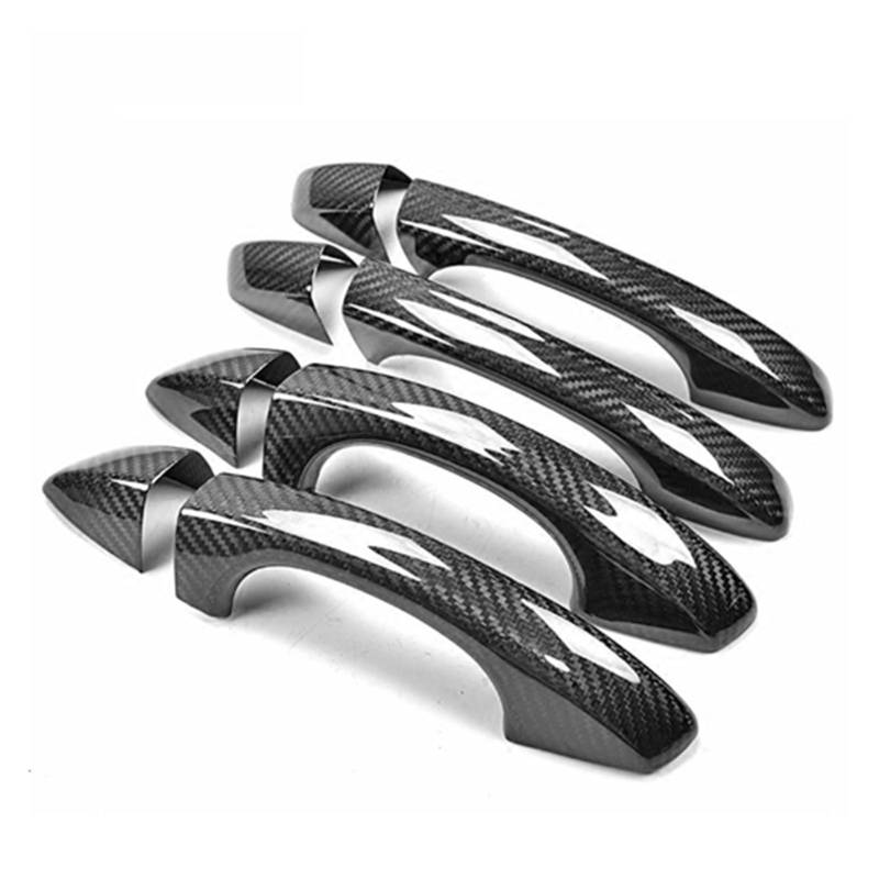 Auto Griff Catch Abdeckung Trim Für VW für Golf 7 MK7 7.5 MK7.5 GTI GTE R Taos Autozubehör Seitenkörper Türgriffabdeckung Verkleidung Kohlefaser(4dr no Sensor Hole) von Generisch