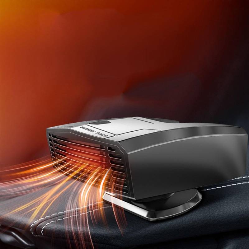 Auto-Heizung, 12 V, 150 W, zum Einstecken in den Zigarettenanzünder, um 360° drehbar, tragbare Auto-Heizung mit Abtauung, 2-in-1-Modi und Auto-Windschutzscheiben-Ventilator (schwarz) von Generisch