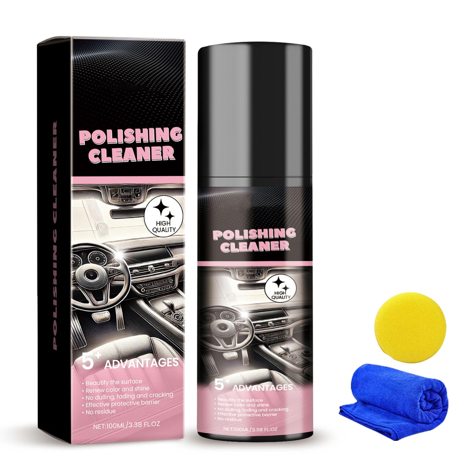 Auto Innenraum Reiniger, Auto Reinigungsset Zubehör Innenraum Cockpitpflege für die Innen Reinigung von Kunststoauto zubehörff, Polster, Leder & Armaturen, 100ml Autopflege Innenraumreiniger (1 Pcs) Auto Innenraum Reiniger, Auto Reinigungsset Zubehör Innenraum Cockpitpflege für die Innen Reinigung von Kunststoauto zubehörff, Polster, Leder & Armaturen, 100ml Autopflege Innenraumreiniger (1 Pcs) von Generisch