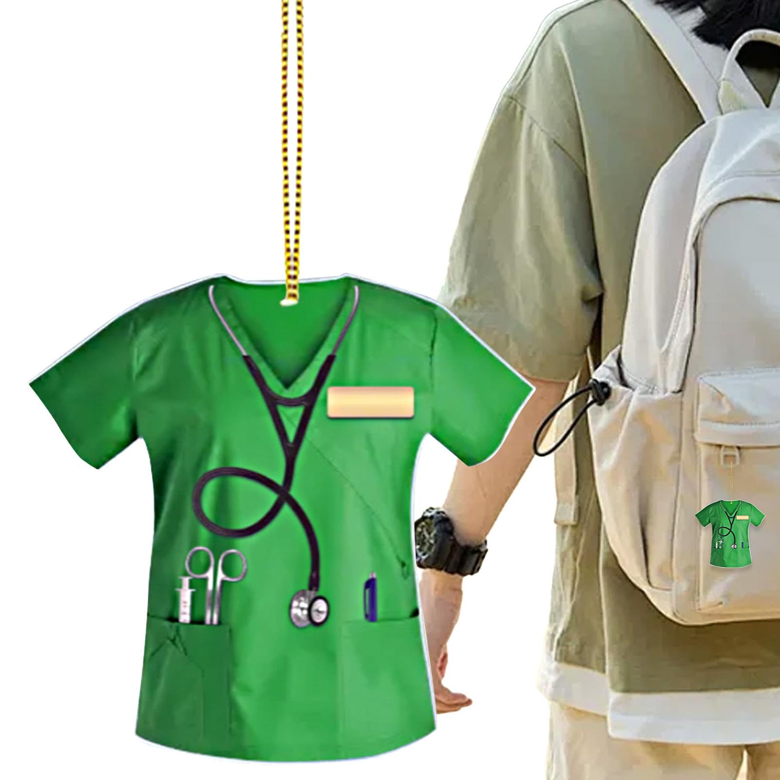 Auto-Krankenschwester-Uniform-Anhänger, Acryl-Rückspiegel-Schlüsselanhänger, Auto-Rückspiegel-Zubehör für Türgriff, Fenster und Rucksack, einzigartiger Krankenschwester-Anhänger für Fahrzeuge Auto-Krankenschwester-Uniform-Anhänger, Acryl-Rückspiegel-Schlüsselanhänger, Auto-Rückspiegel-Zubehör für Türgriff, Fenster und Rucksack, einzigartiger Krankenschwester-Anhänger für Fahrzeuge von Generisch