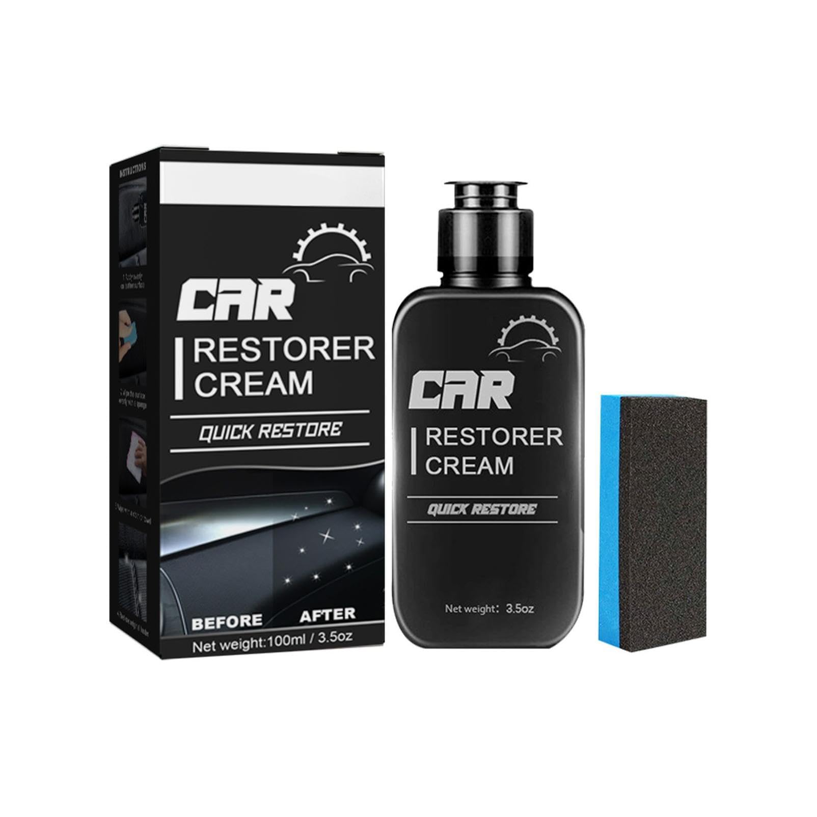 Auto Kunststoff Teile Refurbish Agent Kunststoffpflege, 2024 Neu Kunststoffsanierung für Autos, Kunststoff-Restaurator, Auto Kunststoff Auffrischer, Car Restorer Cream for Car Interior (1 Stück) von Generisch