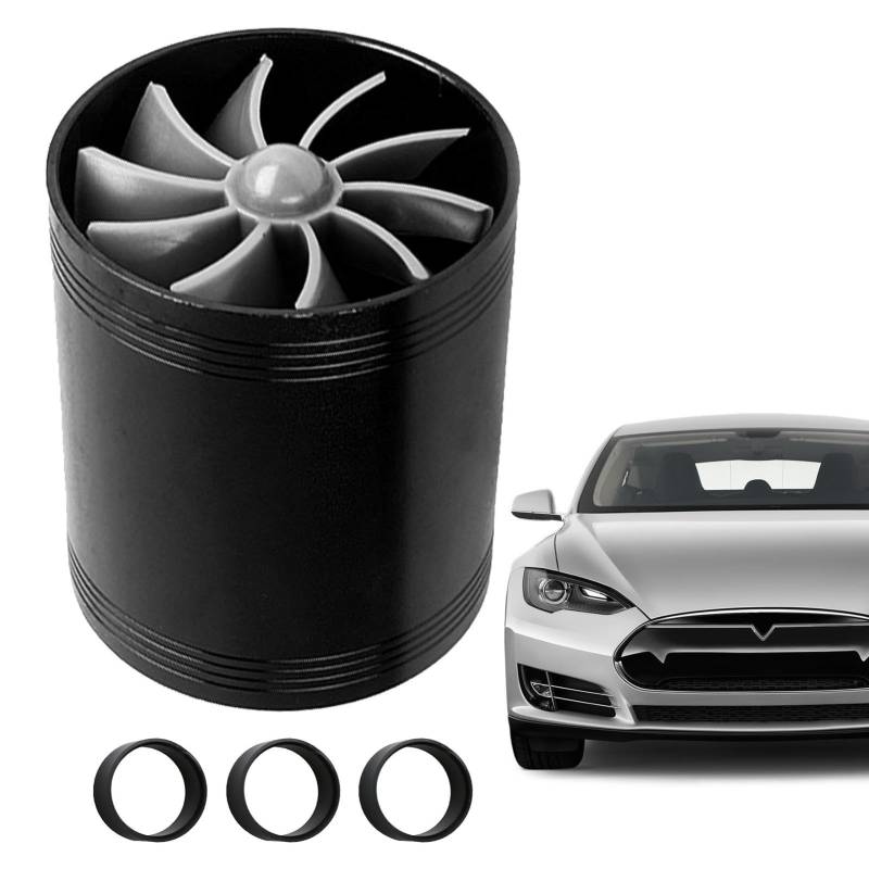 Auto-Luftansaugventilator, Auto-Turbolader | 2,5 Zoll Turbolader Dual Fan Turbine | Doppelseitiger automatischer Turbinen-Kaltluftansaugschlauchventilator mit 3 Gummiringen von Generisch