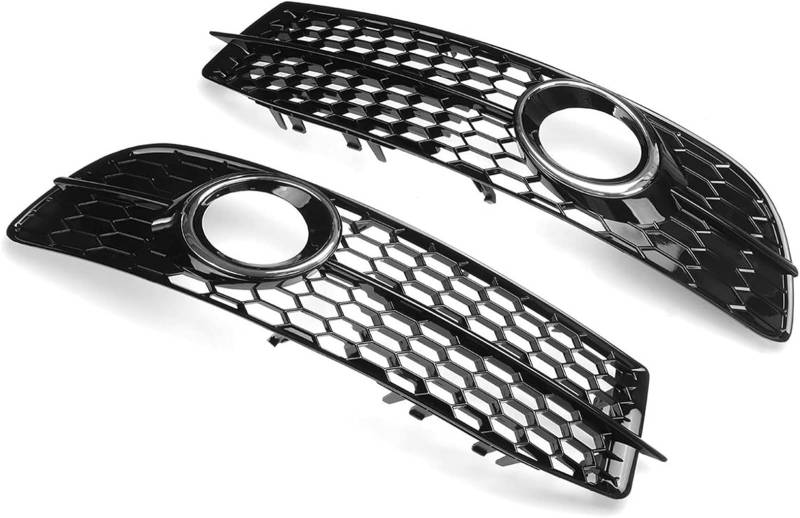 Auto-Nebelscheinwerfergitter Für A6 S-Linie 2008-2011 2X Auto Front Stoßstange Nebel Licht Lampe Kühlergrill Abdeckung Waben(Silber) von Generisch