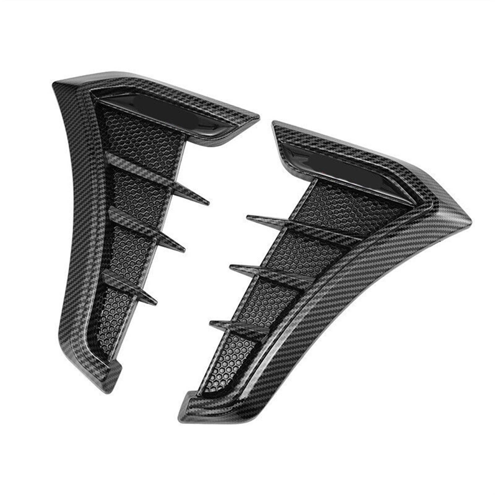 Auto-Schlammabweiser 1 Paar Universal Carbon Black Auto Schmutzfänger Seitenschlitze Luftstrom für Ansaugung für Loch Grille Aufkleber Abdeckung Auto Styling Außenzubehör(Carbon Fiber) von Generisch