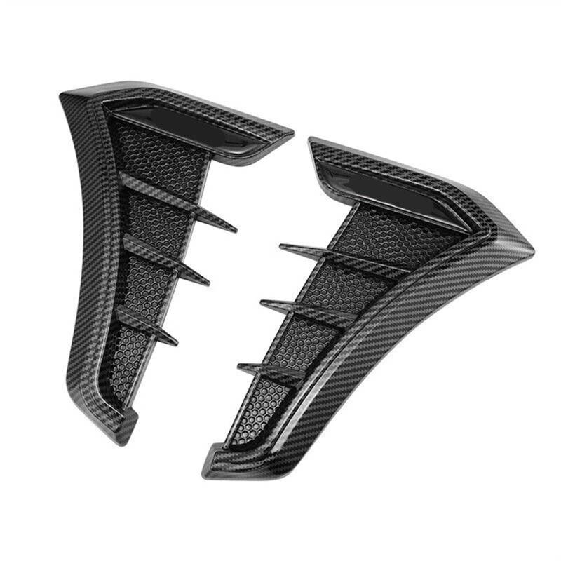 Auto-Schlammabweiser 1 Paar Universal Carbon Black Auto Schmutzfänger Seitenschlitze Luftstrom für Ansaugung für Loch Grille Aufkleber Abdeckung Auto Styling Außenzubehör(Carbon Fiber) von Generisch