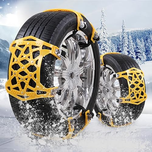 Auto Schneeketten, 6 Stück, universell passend für Reifenbreite 165-275 mm, verstellbar für Dacia Duster Logan Sandero Solenza Spring, Style-2 von Generisch