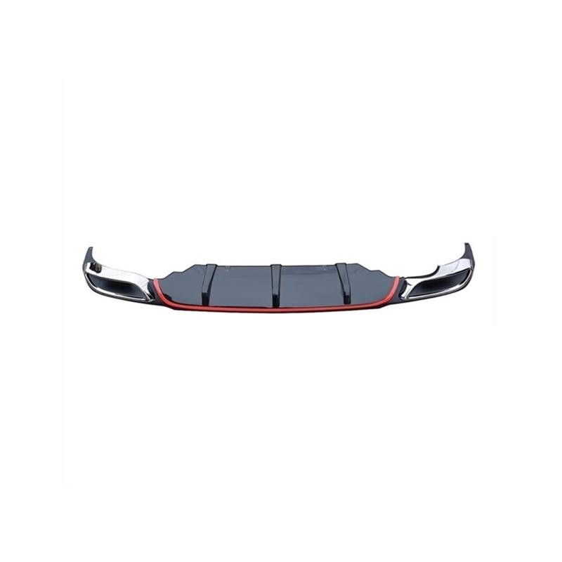 Auto-Seitenspoiler Auto Heckstoßstange Splitter Canard Spoiler Hecklippe Body Kit Schutz für Opel für Insignia HS 2017 2018 2019(Balck red line) von Generisch