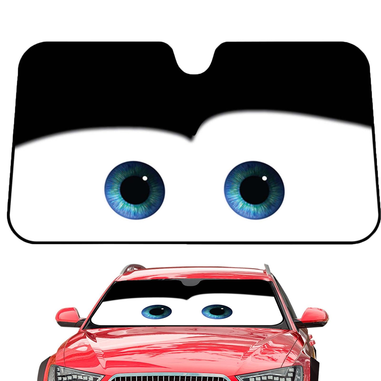 Auto-Sonnenblende, Cartoon-Augen vorne an der Windschutzscheibe, Sonnenschutz für die Windschutzscheibe, Faltbare Windschutzscheiben-Sonnenblenden halten das-Auto kühl, 130 x 70 cm Auto-Sonnenblende, Cartoon-Augen vorne an der Windschutzscheibe, Sonnenschutz für die Windschutzscheibe, Faltbare Windschutzscheiben-Sonnenblenden halten das-Auto kühl, 130 x 70 cm von Generisch
