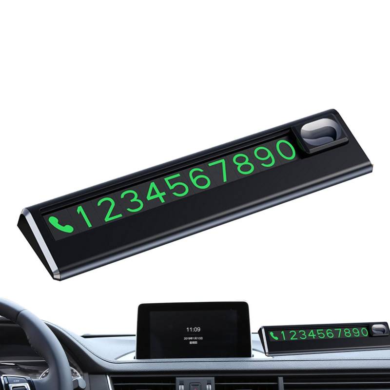 Auto Temporäre Parkplatte | Parknummernschild | Glühen Magnetisches Telefonnummernschild | Auto Nummernschild | Parktelefon Nummernschild mit spurlosem Kleber | Nummernschild für Auto Armaturenbrett von Generisch