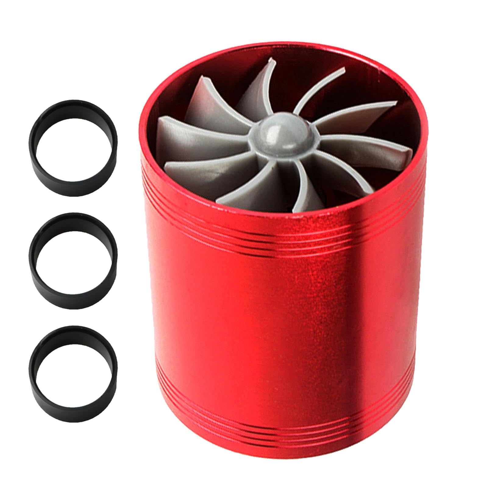 Auto-Turbolader,Auto-Turbo-Lüfter,2,5-Zoll-Turbolader für mehr Leistung - Doppelseitiger automatischer Turbinen-Kaltluftansaugschlauchventilator mit 3 Gummiringen Auto-Turbolader,Auto-Turbo-Lüfter,2,5-Zoll-Turbolader für mehr Leistung - Doppelseitiger automatischer Turbinen-Kaltluftansaugschlauchventilator mit 3 Gummiringen von Generisch
