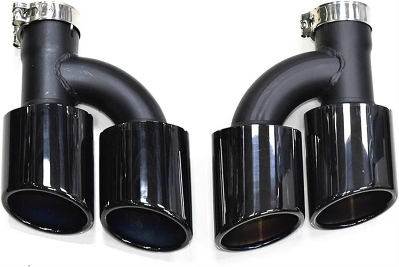 Autoauspuffspitzen 2 Teile/Satz Dual Out Auto Hinten Auspuffrohr Für A4 A5 A6 A7 Bis Zu S4 S5 S6 S7 schalldämpfer Spitze 60mm Düse Endrohr(1) von Generisch