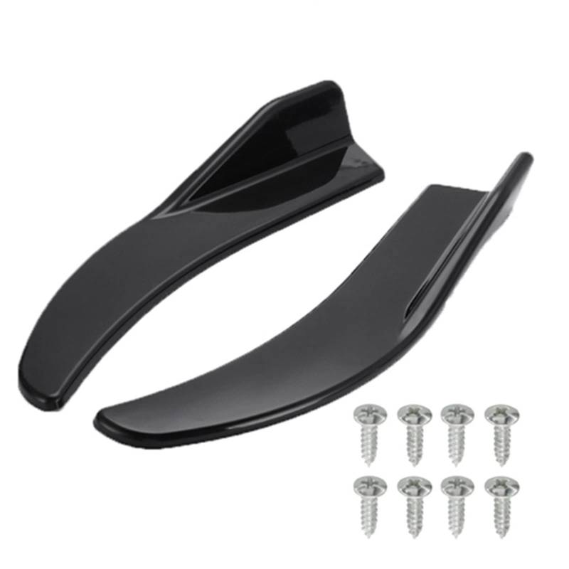 Autoheckflügel Universal Auto Vorne Hinten Stoßstange Streifen Lip Spoiler Diffusor Splitter Kratz Schutz Carbon Fiber Winglets Seite Rock Erweiterung Seitenspoiler(Black 1) von Generisch