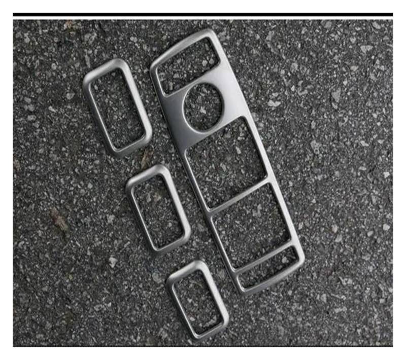 Autoinnenausstattung Auto Tür Armlehne Panel Sitcker Trim Auto Fenster Für Glas Lift Tasten Für CLA GLA EINE Klasse W117 C117 W176 x156(Silber) von Generisch