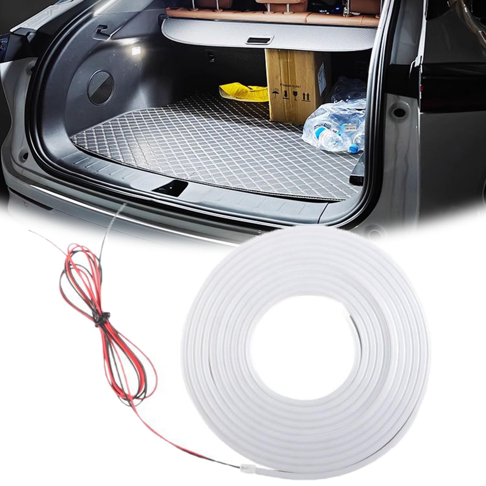 Automatischer Sensor Tail Box Light Strip, Dynamic Flowing Car Trunk Light Strip, for Car and SUV Trunks (Constant White Light, 2M) von Generisch