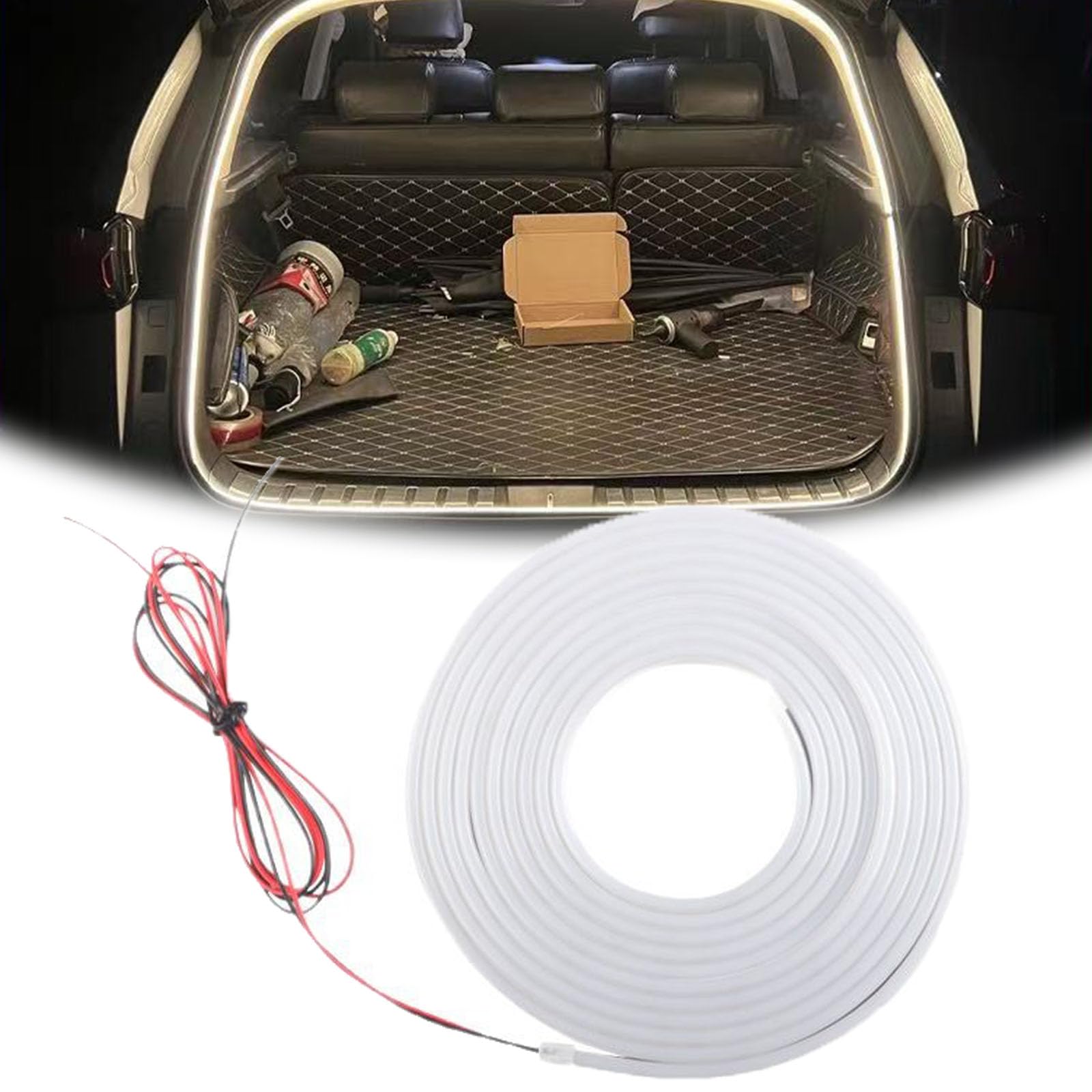 Automatischer Sensor Tail Box Light Strip, Dynamic Flowing Car Trunk Light Strip, for Car and SUV Trunks (Constant warm Light, 4M) von Generisch