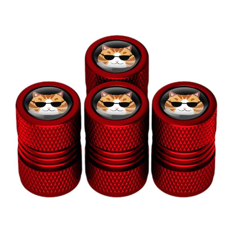 Autoreifen-Ventilkappen,Autoreifen-Ventilkappen - 4 Stück Reifen-Ventilschaftkappen - Reifenkappen Cat, p Kappe von Generisch
