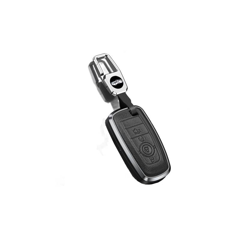 Autoschlüssel Hülle passt für Ford Bronco Ecosport Escape Explorer F150 F250 F350 Fusion Mondeo Mustang Ranger Schlüsselhülle Schutzcover mit Schlüsselanhänger Auto Zubehör,Black-B von Generisch