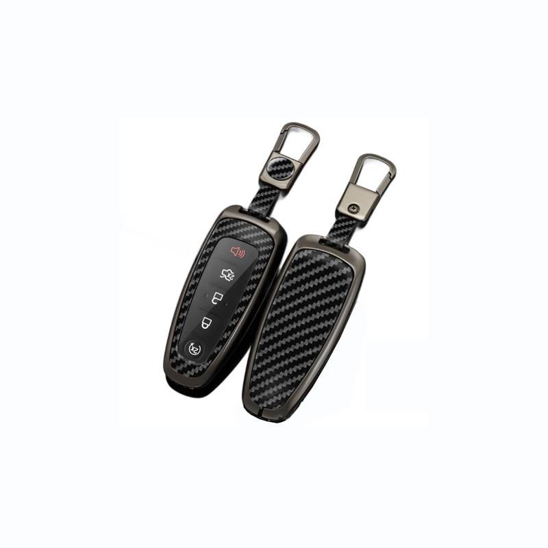 Autoschlüssel Hülle passt für Ford CMAX Escape Focus Edge Lincoln MKS MKT MKX Schlüsselhülle Schutzcover mit Schlüsselanhänger Auto Zubehör,Black-B von Generisch
