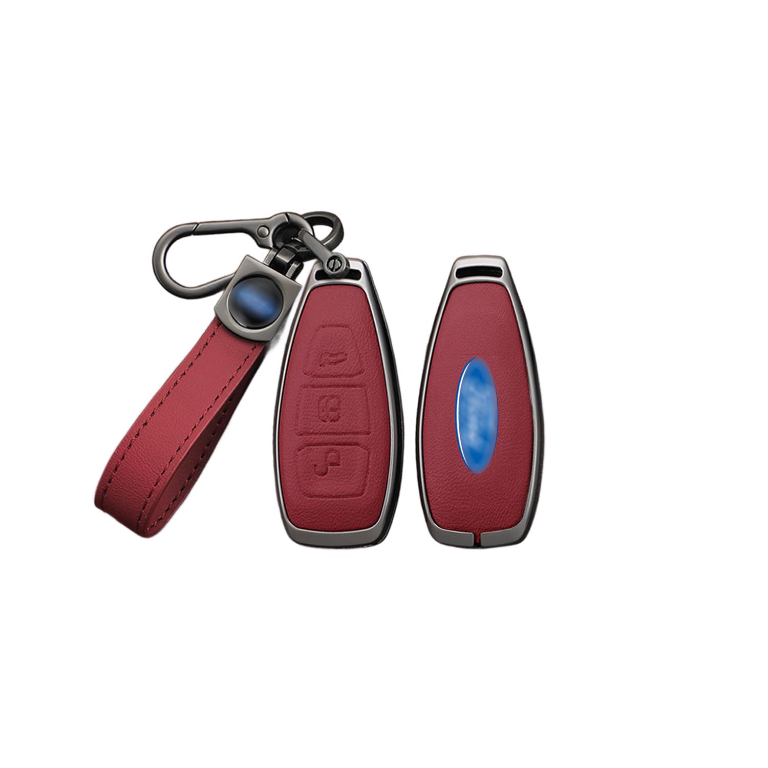 Autoschlüssel Hülle passt für Ford Fiesta Focus 3 4 MK3 MK4 Mondeo Ecosport Kuga Focus ST Schlüsselhülle Schutzcover mit Schlüsselanhänger Auto Zubehör,Red-A Autoschlüssel Hülle passt für Ford Fiesta Focus 3 4 MK3 MK4 Mondeo Ecosport Kuga Focus ST Schlüsselhülle Schutzcover mit Schlüsselanhänger Auto Zubehör,Red-A von Generisch