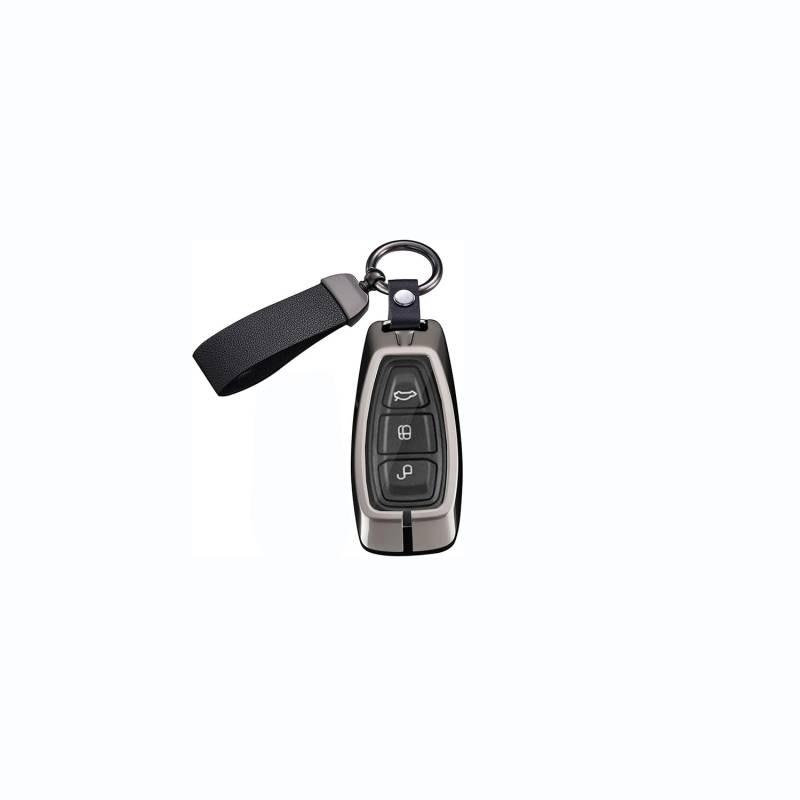 Autoschlüssel Hülle passt für Ford Focus 3 4 ST Mondeo MK3 MK4 Fiesta Fusion Kuga 2013 2014 2015 2017 2018 Schlüsselhülle Schutzcover mit Schlüsselanhänger Auto Zubehör,Black-A von Generisch
