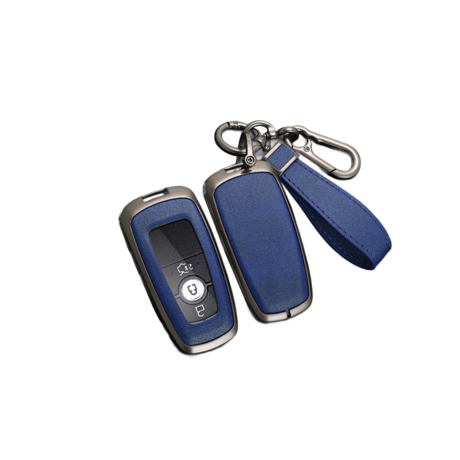 Autoschlüssel Hülle passt für Ford Fusion Mustang Escape Taurus Explorer F150 F250 F350 EcoSport Edge S-MAX Ranger Mondeo Schlüsselhülle Schutzcover mit Schlüsselanhänger Auto Zubehör,Blue Autoschlüssel Hülle passt für Ford Fusion Mustang Escape Taurus Explorer F150 F250 F350 EcoSport Edge S-MAX Ranger Mondeo Schlüsselhülle Schutzcover mit Schlüsselanhänger Auto Zubehör,Blue von Generisch