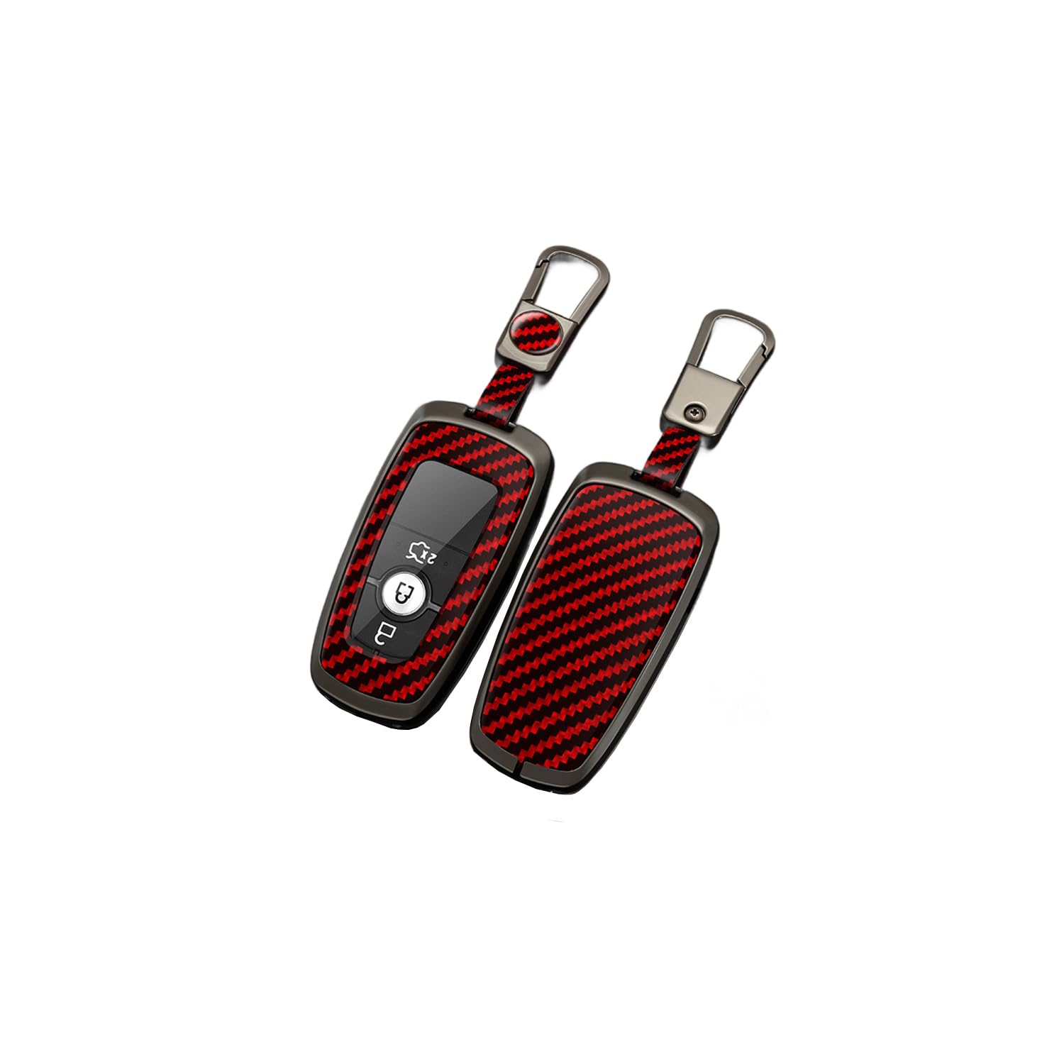Autoschlüssel Hülle passt für Ford Fusion Mustang Explorer EcoSport Edge S-Max Ranger Mondeo F150 F250 Schlüsselhülle Schutzcover mit Schlüsselanhänger Auto Zubehör,Red-B Autoschlüssel Hülle passt für Ford Fusion Mustang Explorer EcoSport Edge S-Max Ranger Mondeo F150 F250 Schlüsselhülle Schutzcover mit Schlüsselanhänger Auto Zubehör,Red-B von Generisch