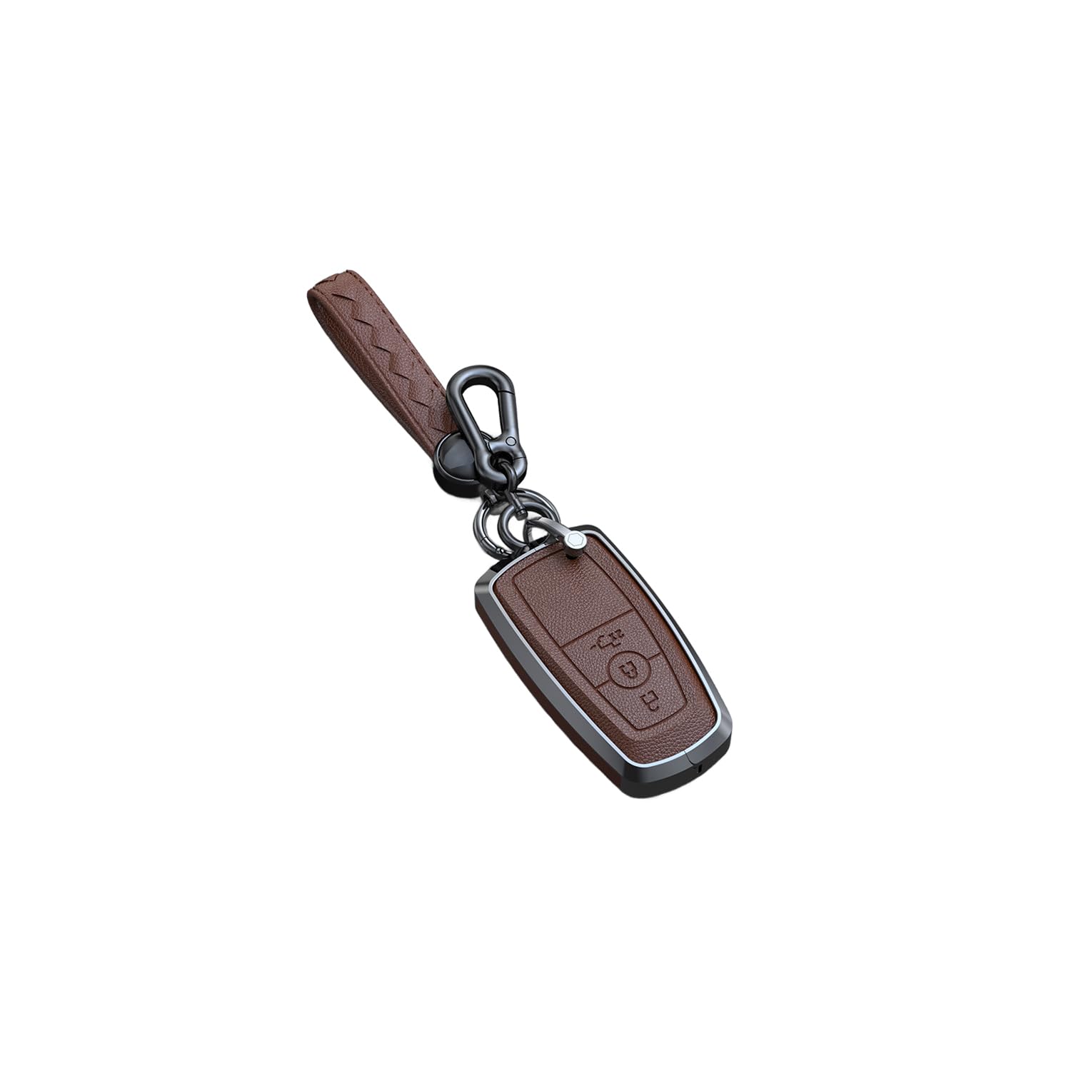 Autoschlüssel Hülle passt für Ford Fusion Mustang Explorer F150 F250 F350 EcoSport Edge S-MAX Ranger Mondeo Schlüsselhülle Schutzcover mit Schlüsselanhänger Auto Zubehör,Brown-B Autoschlüssel Hülle passt für Ford Fusion Mustang Explorer F150 F250 F350 EcoSport Edge S-MAX Ranger Mondeo Schlüsselhülle Schutzcover mit Schlüsselanhänger Auto Zubehör,Brown-B von Generisch