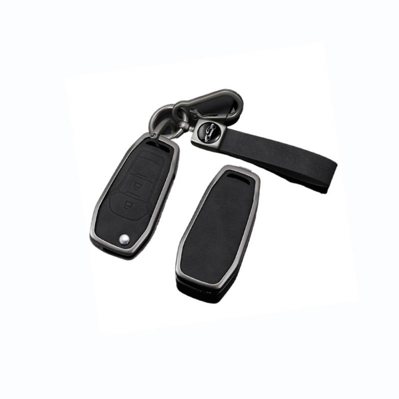 Autoschlüssel Hülle passt für Ford Maverick Ecosport F150 XL XLT STX Explorer Ranger F250 F350 F450 Schlüsselhülle Schutzcover mit Schlüsselanhänger Auto Zubehör,Black-A von Generisch