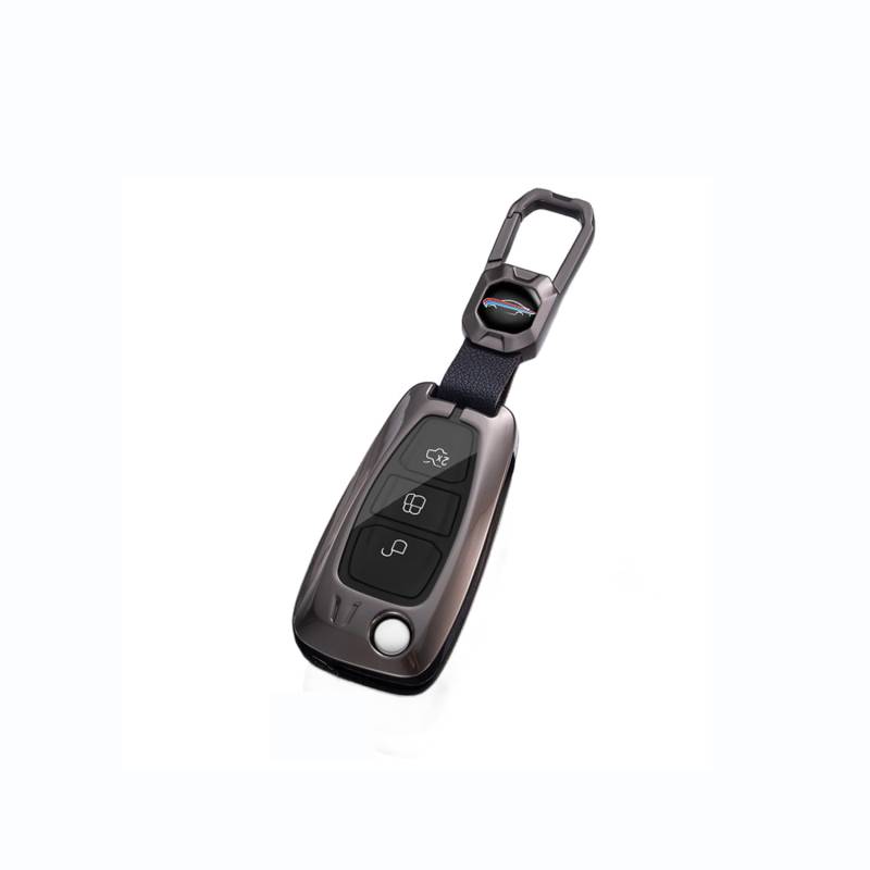 Autoschlüssel Hülle passt für Ford Transit Custom Focus Fiesta Galaxy Mondeo MK8 Connect Schlüsselhülle Schutzcover mit Schlüsselanhänger Auto Zubehör,Black-B von Generisch