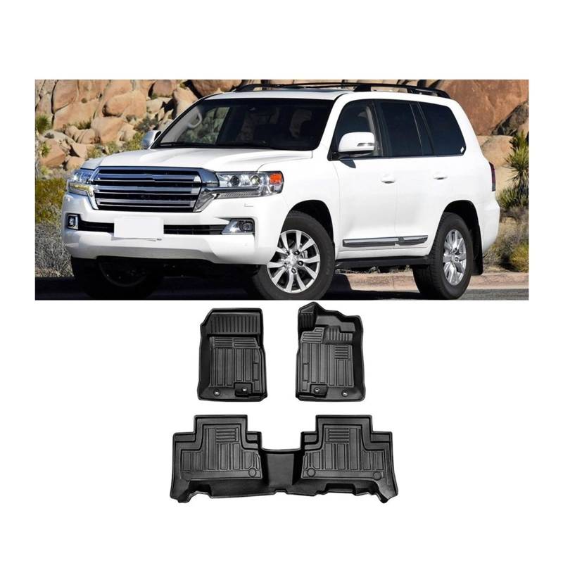 Autoteppichmatten Für Toyota für Land für Cruiser J300 2014-2023 LC300 LC200 LHD RHD Auto Fußmatten Fuß Matte Pad Fach innen Automatten-Set(for LC200 12-21 RHD) von Generisch