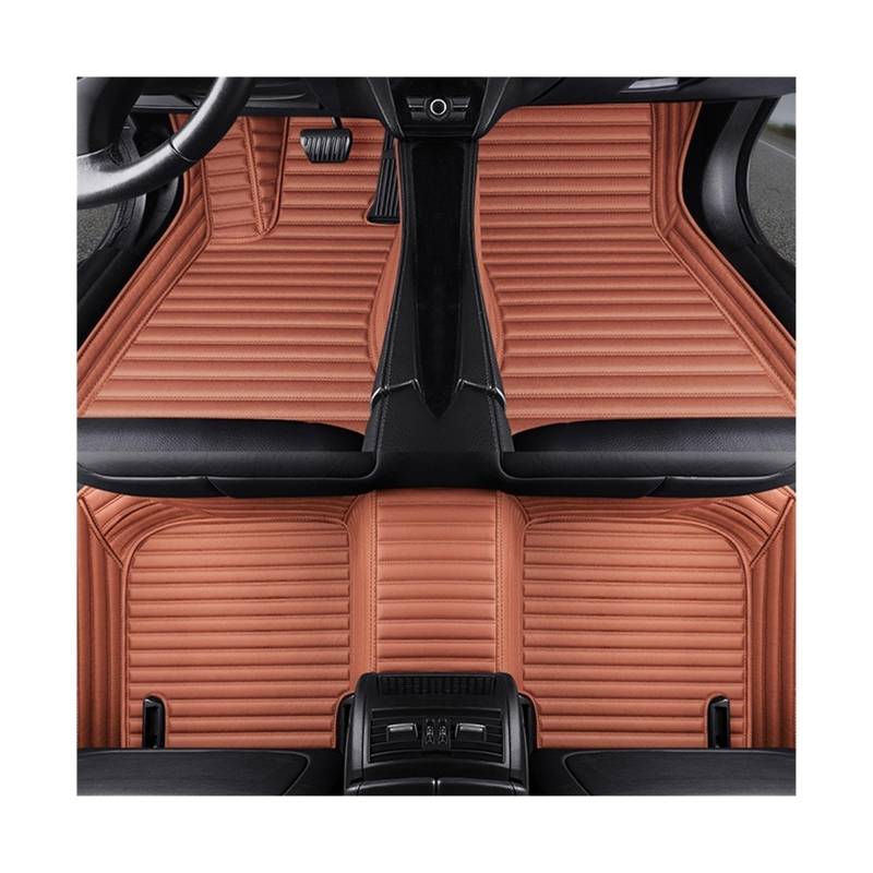 Autoteppichmatten Gestreifte Pu-Leder-Auto-Bodenmatte für Mercedes W213 E-Klasse 2019–2022. Innen-Autozubehör-Teppich Automatten-Set(7) von Generisch