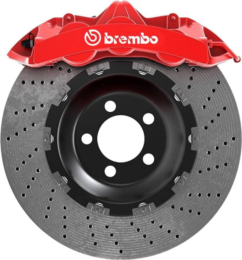 Bremssattel Aufkleber passend für Brembo 8 Stück Hitzebeständig Performance Tuning Auto Aufkleber JDM Sticker Brake Caliper Decals passend für alle Fahrzeuge (weiß) von Generisch