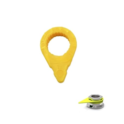 Checkpoint Lose-Radmutter-Indikator für 19 mm, 32 mm, 33 mm, 41 mm Muttern, hohe Sichtbarkeit, gelbe Radkontrollanzeige (19 mm), 200 Stück von Generisch