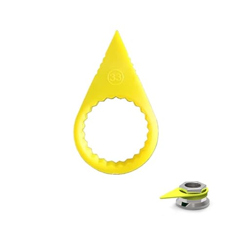 Checkpoint Lose-Radmutter-Indikator für 19 mm, 32 mm, 33 mm, 41 mm Muttern, hohe Sichtbarkeit, gelbe Radkontrollanzeige (33 mm), 200 Stück von Generisch