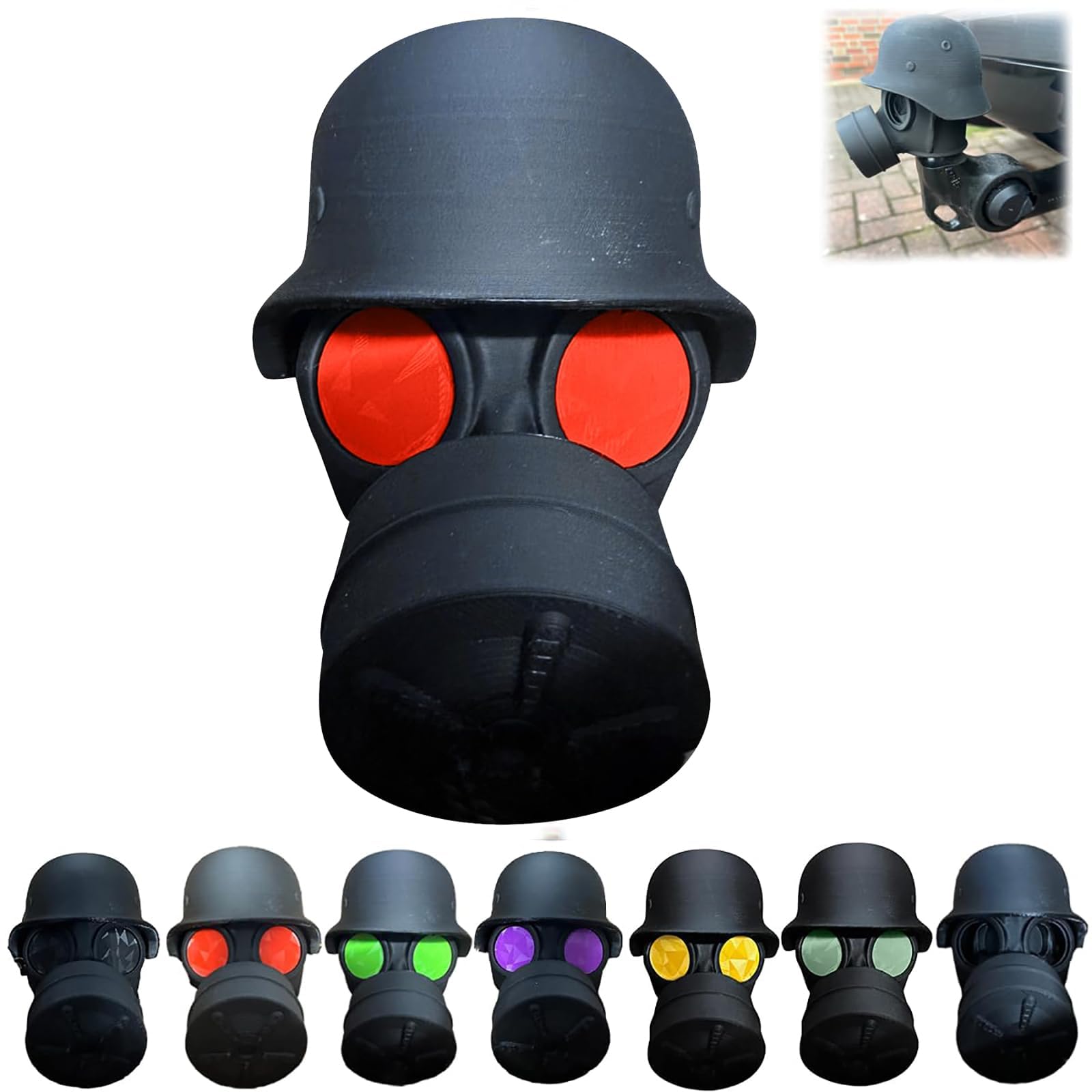 Deckkappe Für Die Anhängerkupplung,Fun Gasmaske Helm Anhängerkupplung Schild, Anhängerkupplung Schild für Anhängerkupplung Auto trimmen,Kunststoff Abdeckung Anhängerkupplung. (Abnehmbar) von Generisch